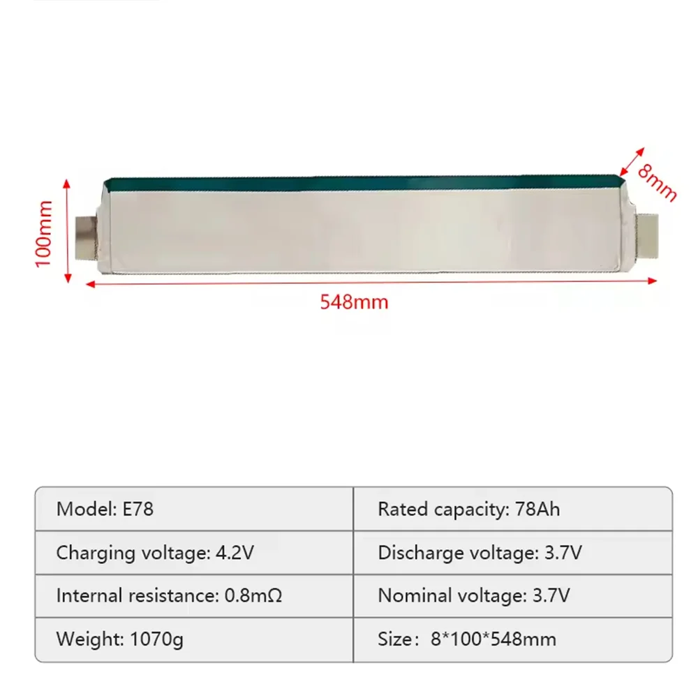 Lipo Li-ion E66 E63 E61 E78 E71 61Ah 63Ah 66Ah 78Ah Pouch Cell 3.7V Li-po Batteries Lithium Polymer Battery for 36v 48v