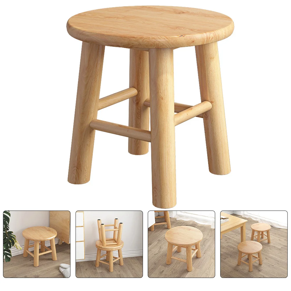 

Wooden Step For Kids Small Foot Rest Toddler Bathroom Bench Portable Low Stool Child Safe Mini Stool Home Use