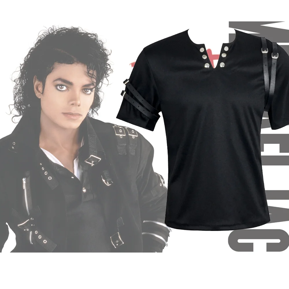 

MJ Tribute for Michael Jackson Black Cotton Elastic Slim BAD Jacket Costume Clothing for Man Adore Stars Impersonator collection