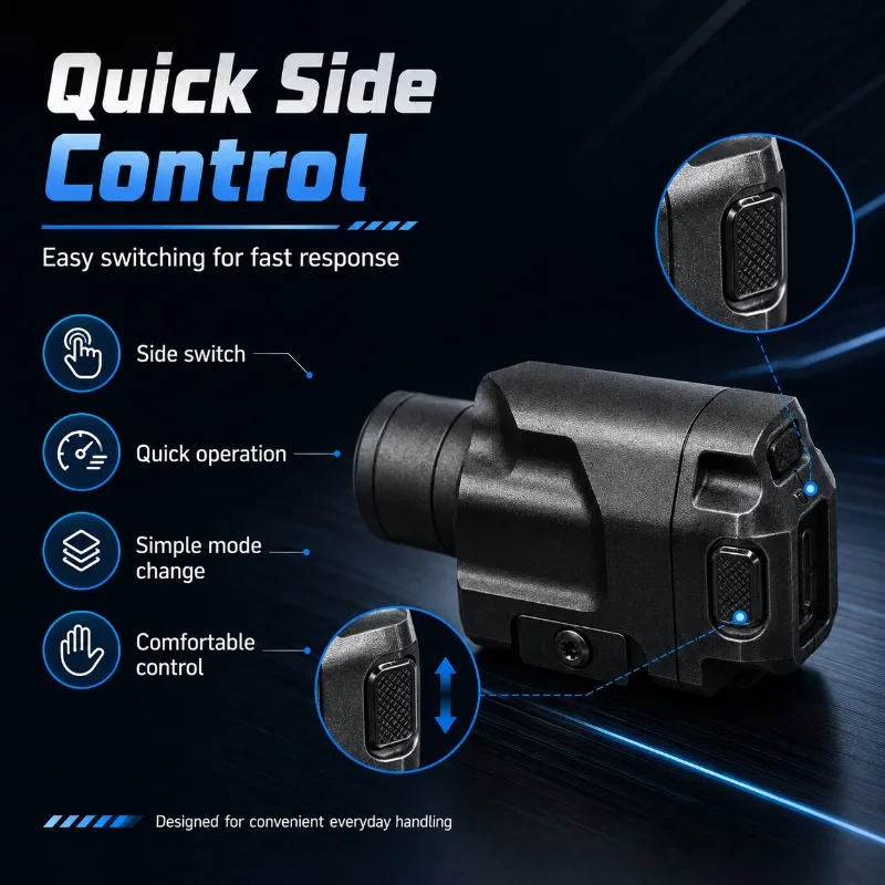 TLR-8 Strobe Underbarrel Flashlight Adjustable Strong Light Metal Handheld Light for Model Display