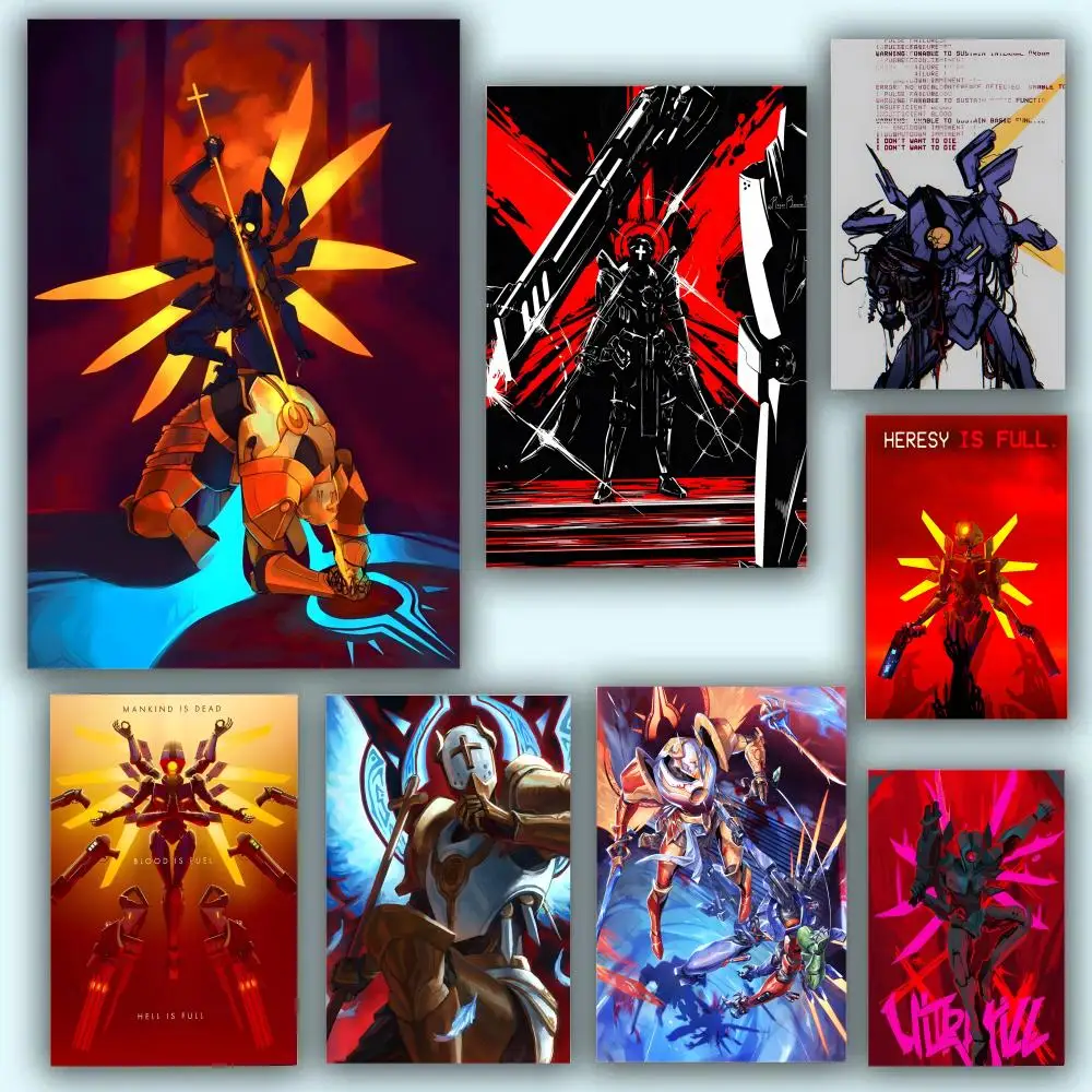 Стимулируйте игровой плакат U-ULTRAKILL, прочная картина, холст, настенный подвесной домашний DIY украшение, художественная роспись, эстетическая водонепроницаемая