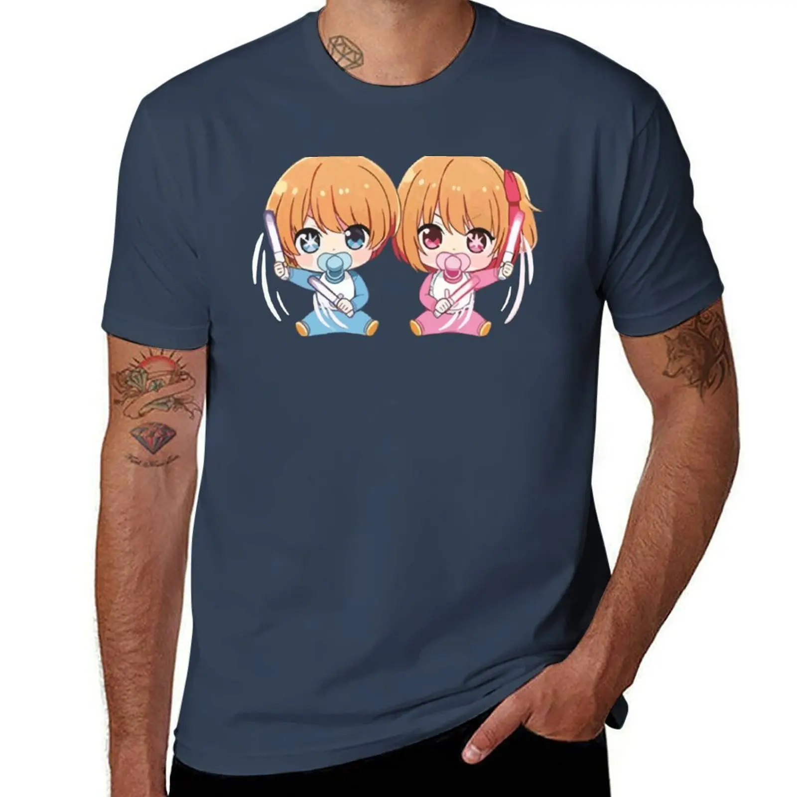 

My Idols Child oshi no ko Chibi Baby Hoshino Ruby Aqua T-Shirt Soft Touch Basic Cotton T-Shirt