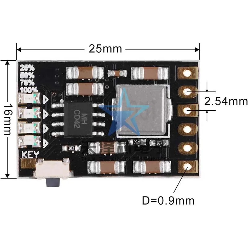 Développement de batterie au lithium avec module intégré de décharge, Boost Mobile Power Board, Protection de l'amplificateur, Pipeline 5V, 3.7V, 4.2V