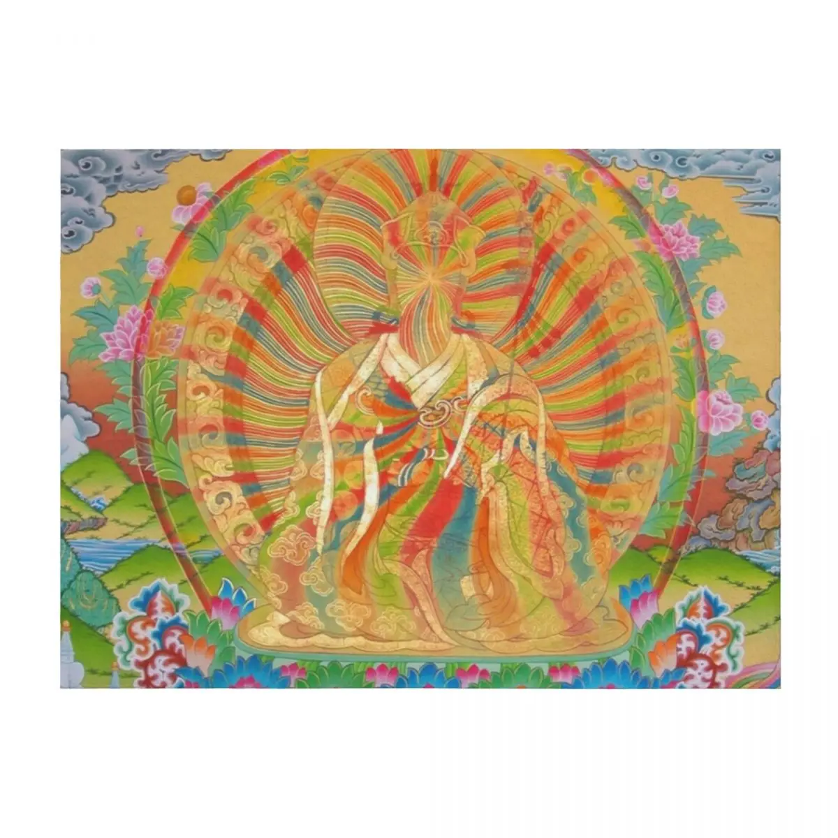 

Dzogchen Rainbow Body Thangka Throw Blanket Sofa Multi-Purpose Winter beds Blankets For Sofas Blankets