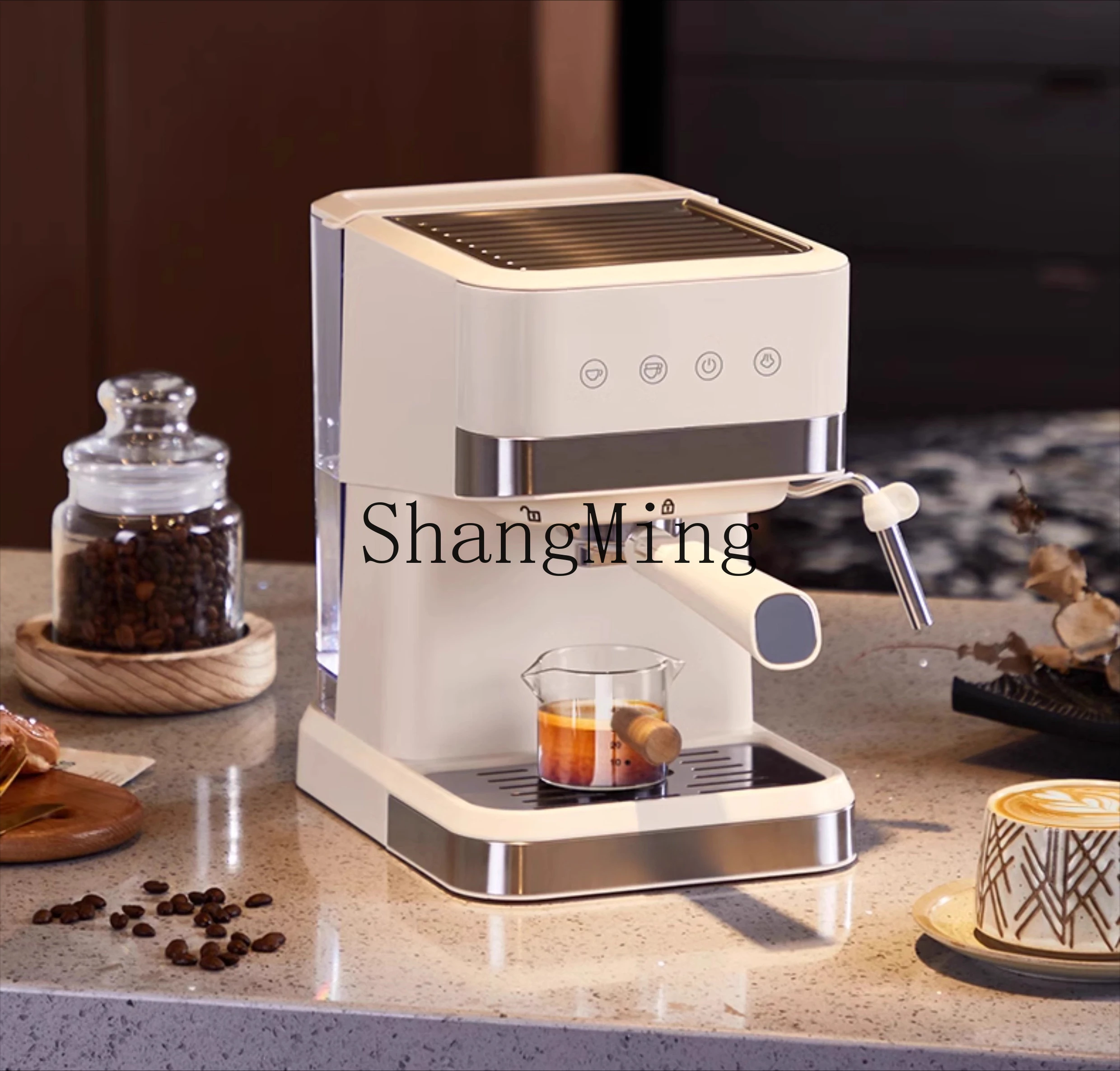 ZYY household small semi-automatic steam milk foam concentrated office coffee machine