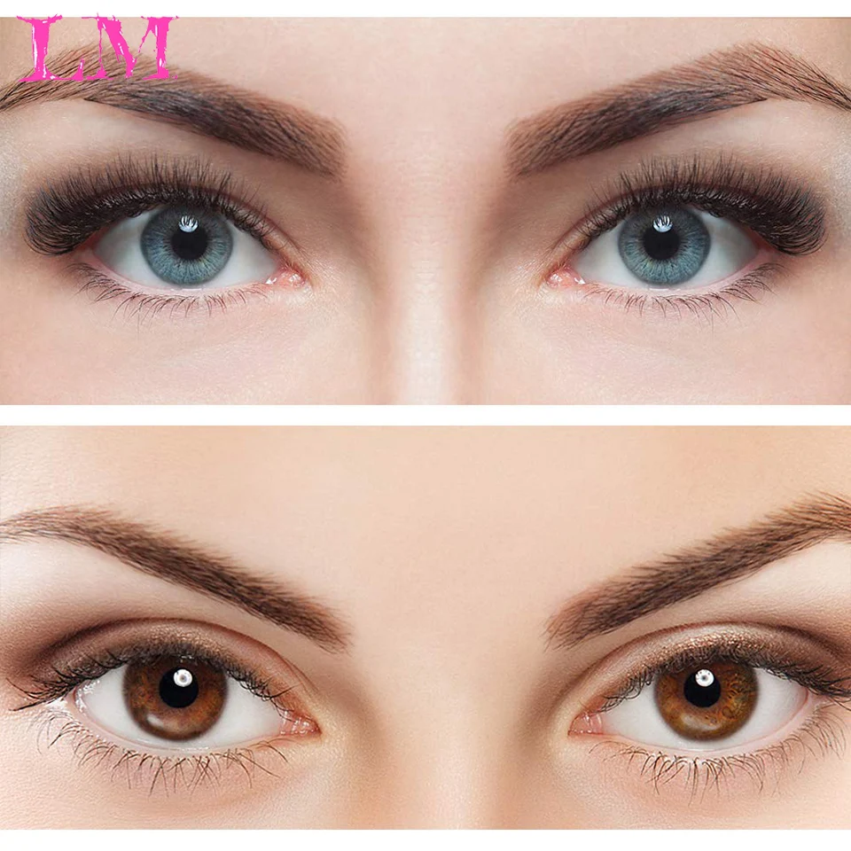 LiangMo-ojo falso para mujer o hombre, pelo brasileño invisible, cejas postizas hechas a mano, cejas postizas atadas a mano