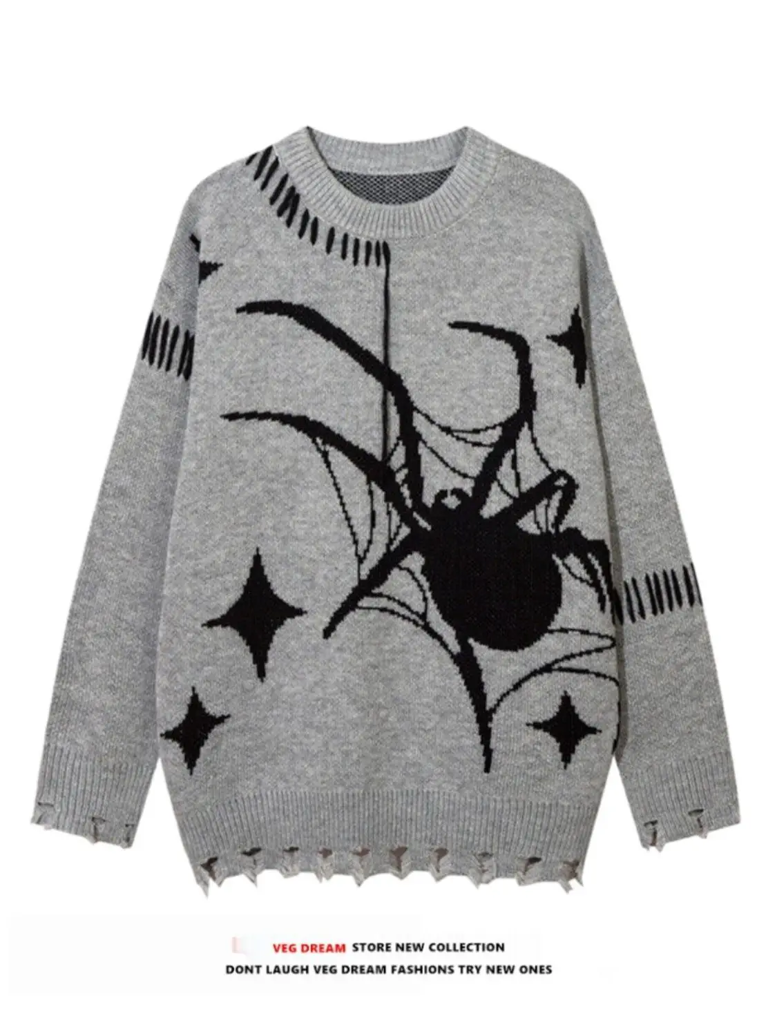 Fashion retro personalized Gothic Spider Graphic Hoodie American Autumn Winter Y2K Street Men and Women Hip Hop Simple Hoodie