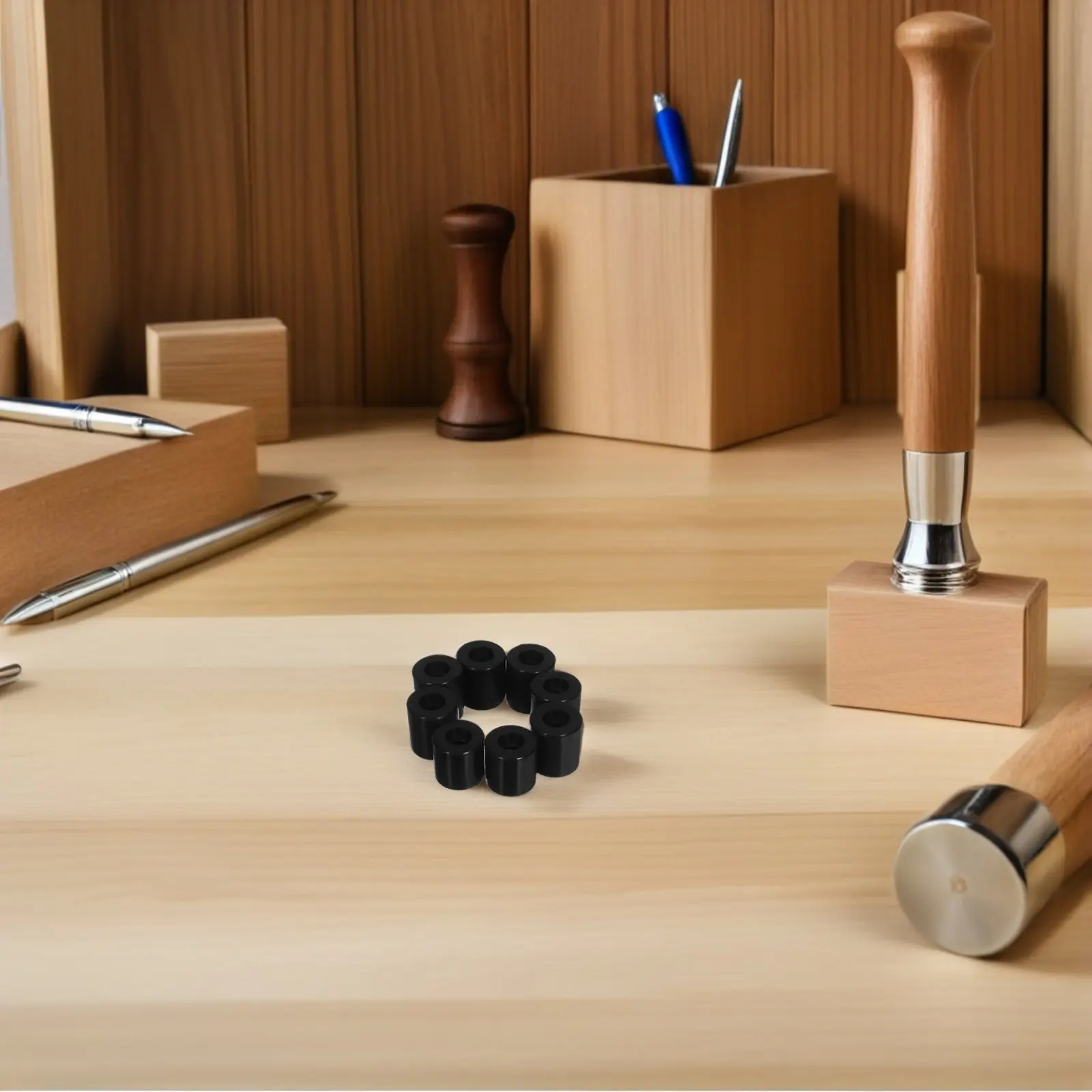 

8Pcs Silicone Bed Leveling Mounts for 3D Printer Heatbed High Temp Resistant Shock Absorbing Stable Leveling Column Coffee Black