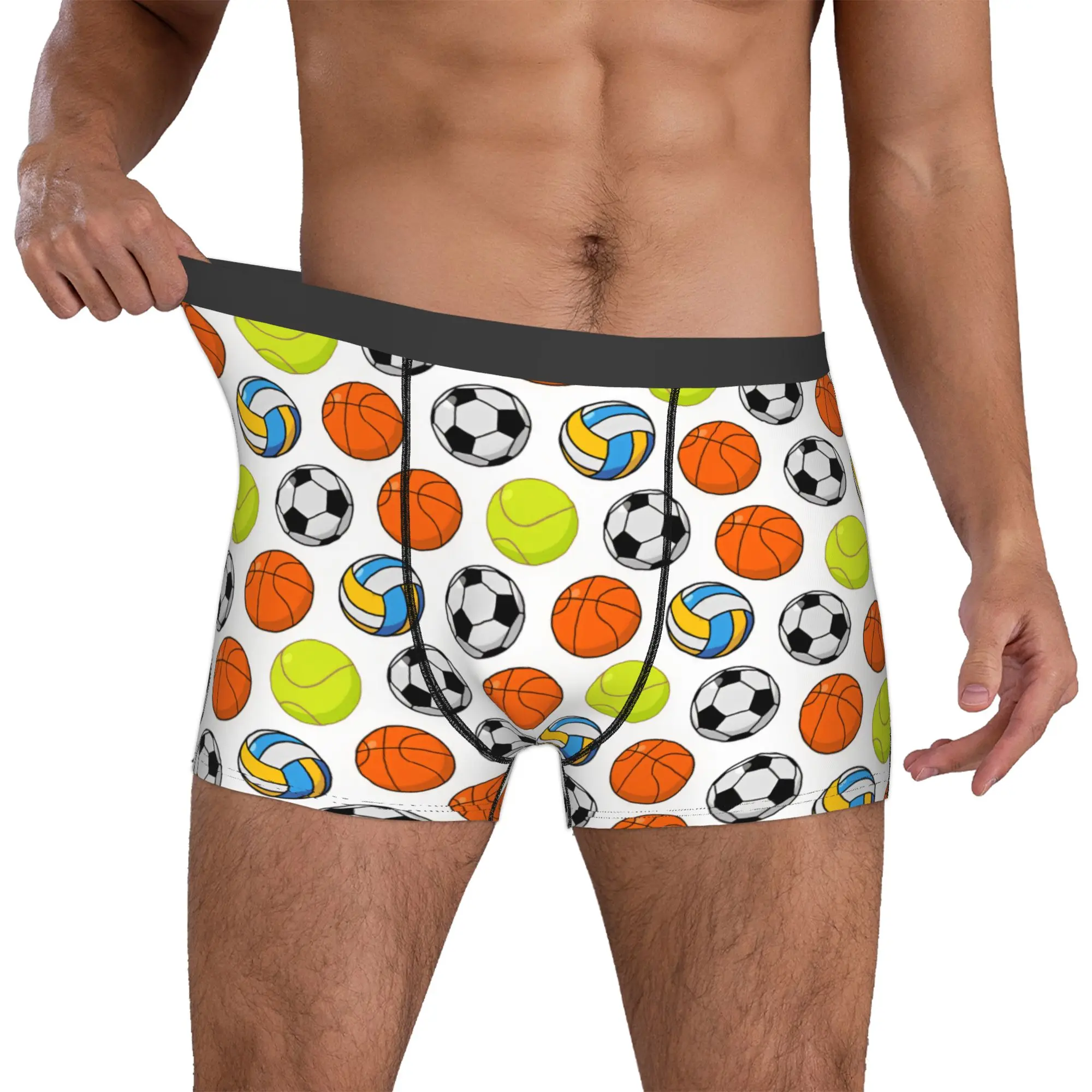 Soccerly Basketball Footbally Tennis ball Boxer Shorts For Men 3D Printed Sports Volleyball Briefs Breathable Underpants