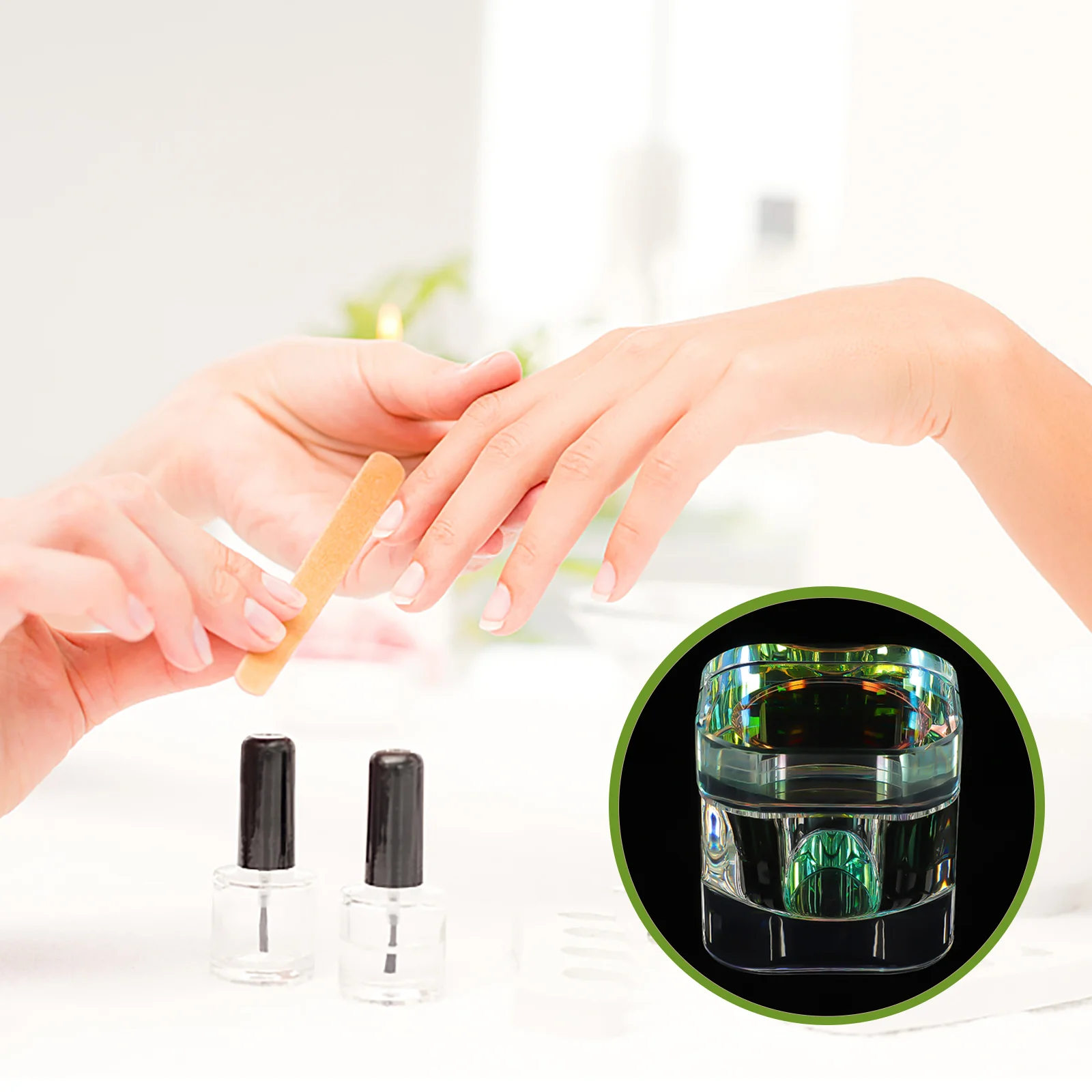 

1PC Crystal Glass Nail Dish Cup Lid for Acrylic Nails Safe Practical Lightweight Small Size Mixing Powder Glitter Acrylic Nail