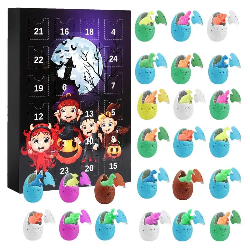 Halloween Advent Calendar Dinosaur Egg Hatching Countdown Gift Box Fun Party Decorations 24 Days Calendar Different Eggs For 3