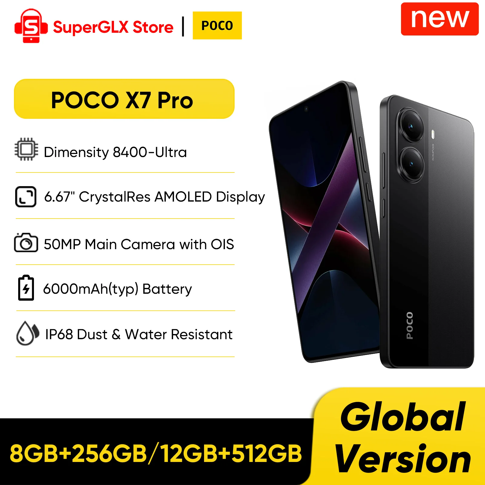 Original POCO X7 Pro Global Version Smartphone Dimensity 8400 Ultra 6.67
