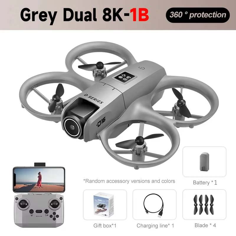 Lenovo D16 Drone 8K Luchtfoto GPS Obstakelvermijding Borstelloze Motor Drone Elektrische Aanpassing HD Professionele Dubbele camera Optische Flow