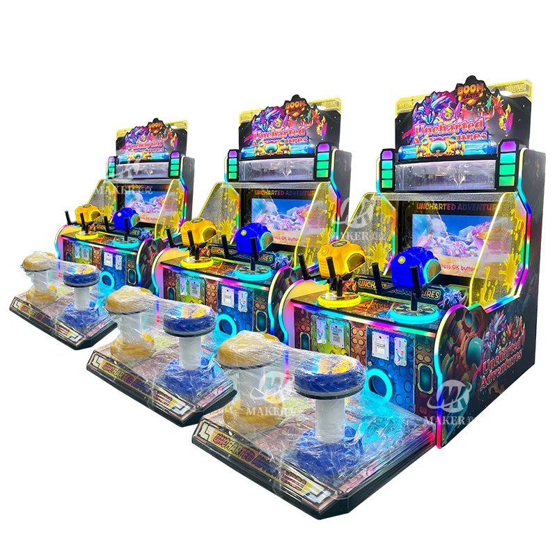 Máquina de Juegos de Arcade de Disparos de Agua para Niños de 2 Jugadores, Máquina de Videojuegos Operada con Monedas de Metal, Máquina de Disparos de Agua para Niños