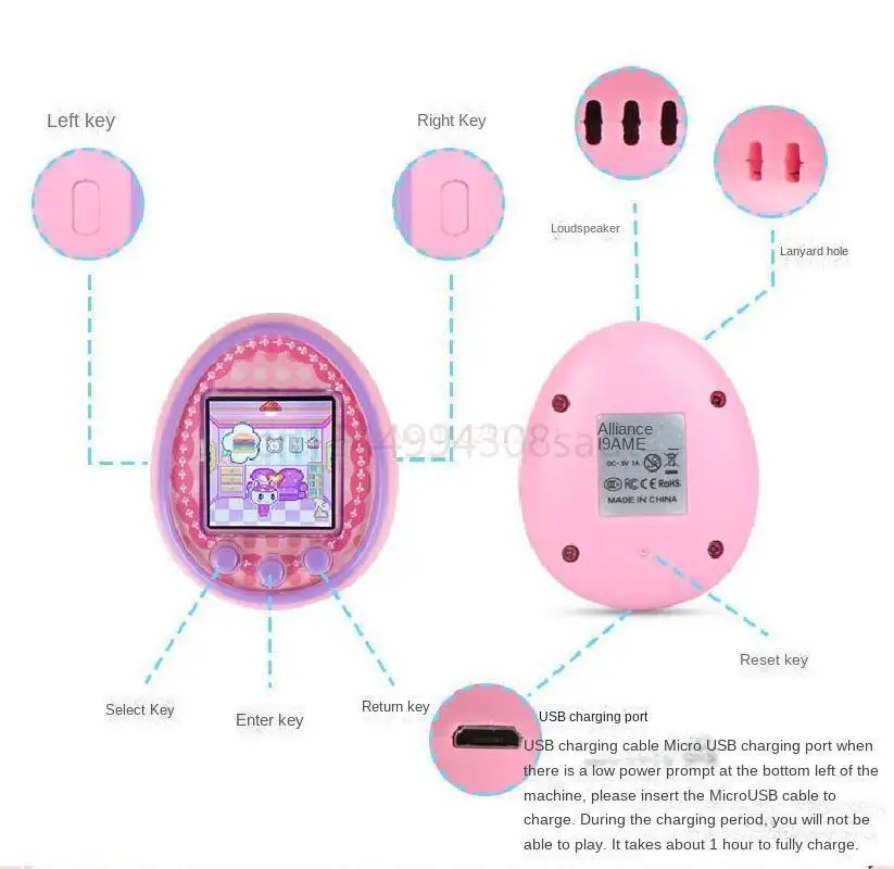 Tamagotchis Funny Kids Electronic Pets Toys Nostalgic Pet In One Virtual Cyber Pet Interactive Toy Digital Screen E-pet Color HD