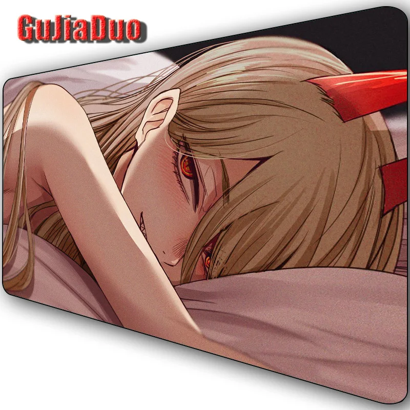 Bantalan Mouse Mange 80x40, alas Mouse Pad komputer karet alami Anime, alas meja Aksesori Game Kawaii