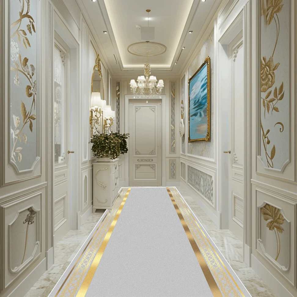 Hallway Carpet Light Luxury European Long Corridor Carpet Stairway Decoration Home Floor Mats Runner Customizable Aisle Rug