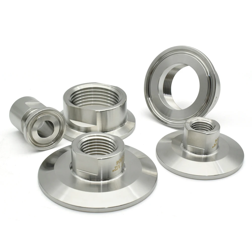 NPT BSP Thread 1/4 "1/2" 1/4 "3/4" 1 "304 Sanitary Grade Stainless Steel Fittings TC 25.4 50.5 64mm Pipe Joint Self-made Adapter