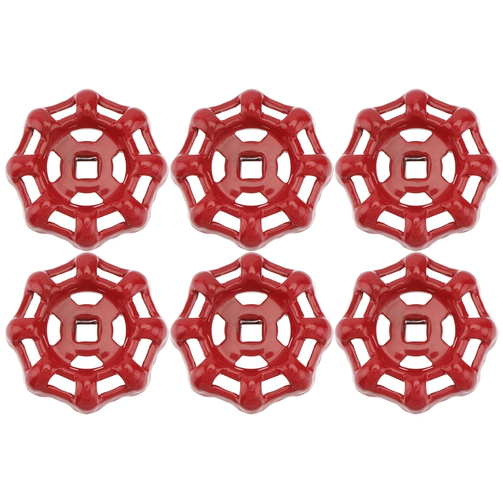 

6pcs Valve Handle Cast Iron Metal Faucet Parts Reliable Sealing Kitchen Accessories Round Wheel Sturdy Decorative