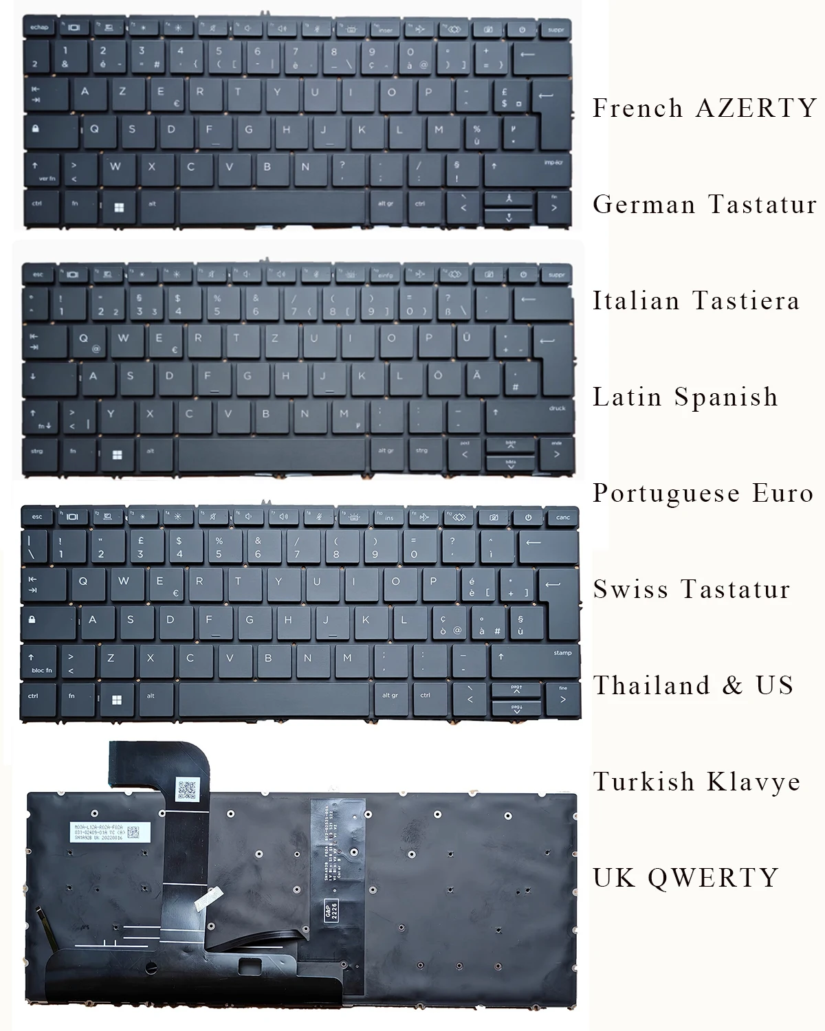

French German Italian Latin Spanish Portuguese Swiss UK Keyboard for HP ZBook Studio G9 G10 ZBook Studio 16 Inch G9 G10 BACKLIT