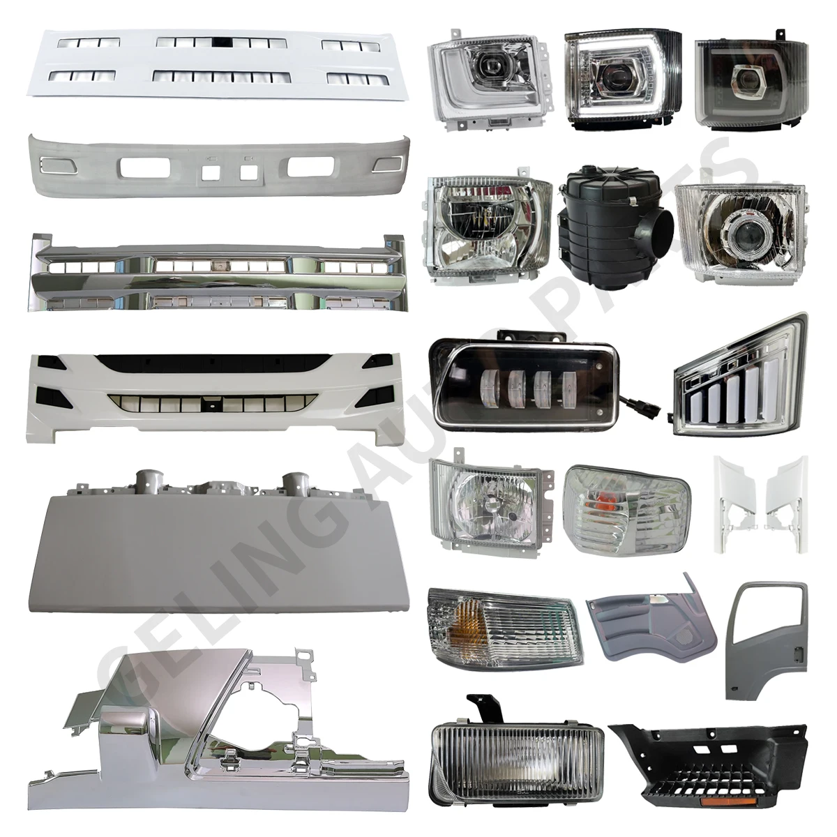 GELING ملحقات يابانية قطع غيار هيكل شاحنة كروم لـ Isuzu NPR 150 NQR 175 NMR 130 NLR 130 700P ELF ACROSS
