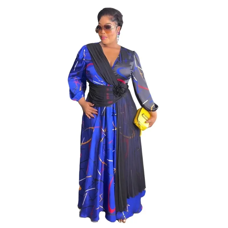 

African Party Long Dresses for Women 2025 New Dashiki Ankara Print Evening Gowns Turkey Outfits Robe Africa Clothing