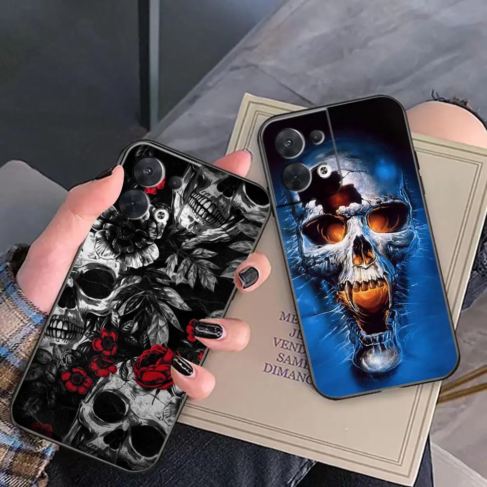 Skull Skeleton Art Phone Funda Coque Case For OPPO FIND X5 X3 X6 RENO 10 8 7 7Z 2Z 6 6Z 5 4 Lite Pro Plus Case Shell Capa Cover