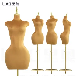 Plus size Velvet half body mannequin female Torso Big breasts big butts Upper Body Dress Form women clothes store