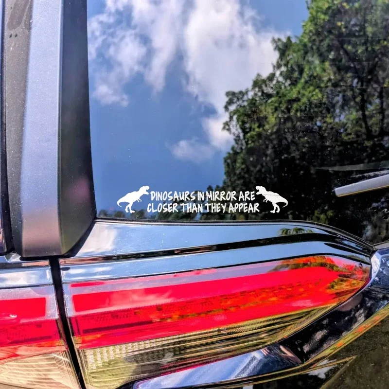 ملصقات الديناصورات - شارات مرآة السيارة T-Rex، ملصقات خارجية وأكواب، فينيل متين، سهلة اللصق، بدون بقايا #3