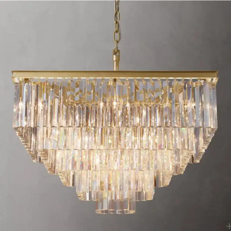 Project Square LED Crystal chandelier led daily Lighting Luxury Gold American Atmosphere Bedroom Nordic Villa church Chandeliers