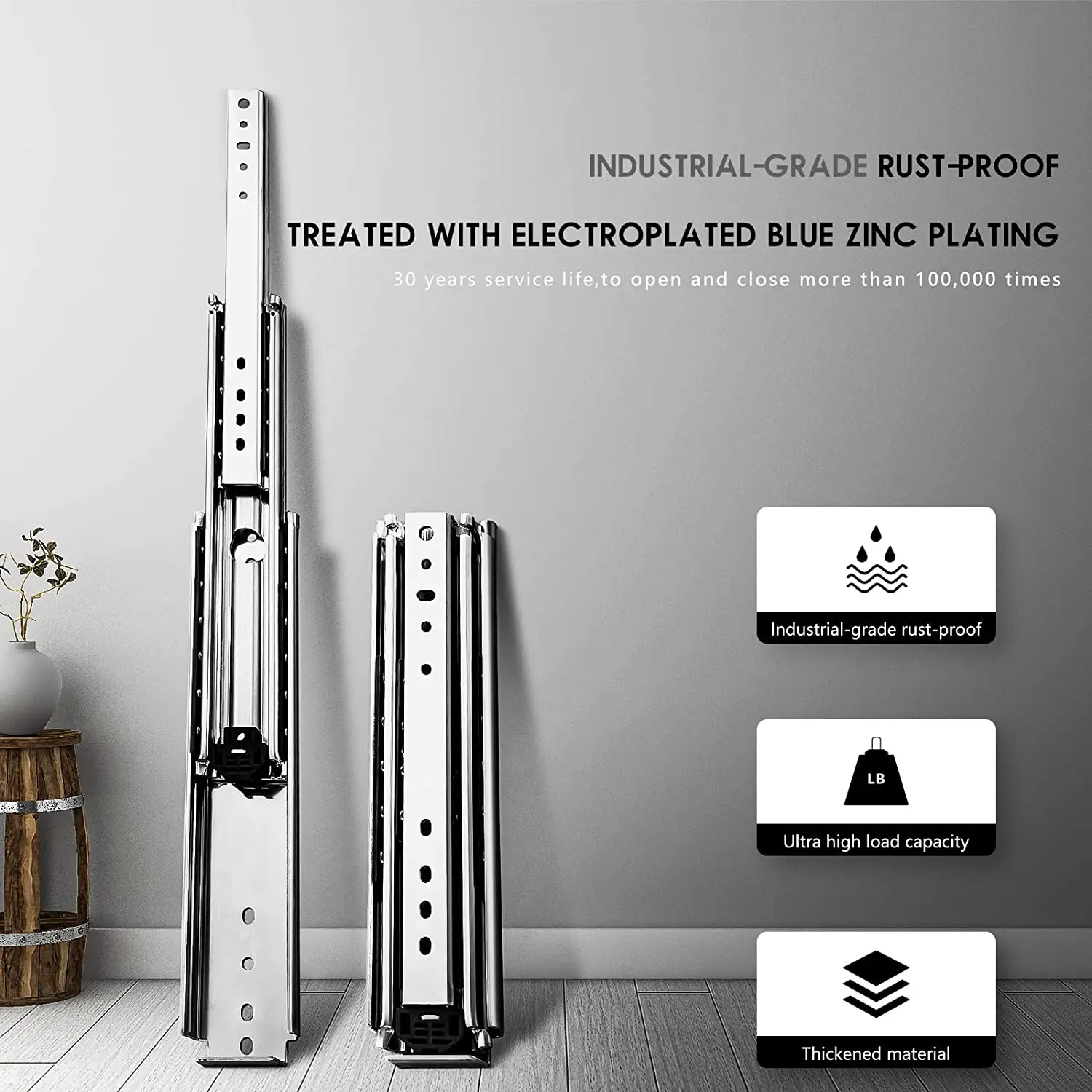 الجملة 76 مللي متر الكرة تحمل تلسكوبي درج الشريحة الأثاث الأجهزة خزانة ملحق للمطبخ RV رياضة 225 كجم الحمولة #6