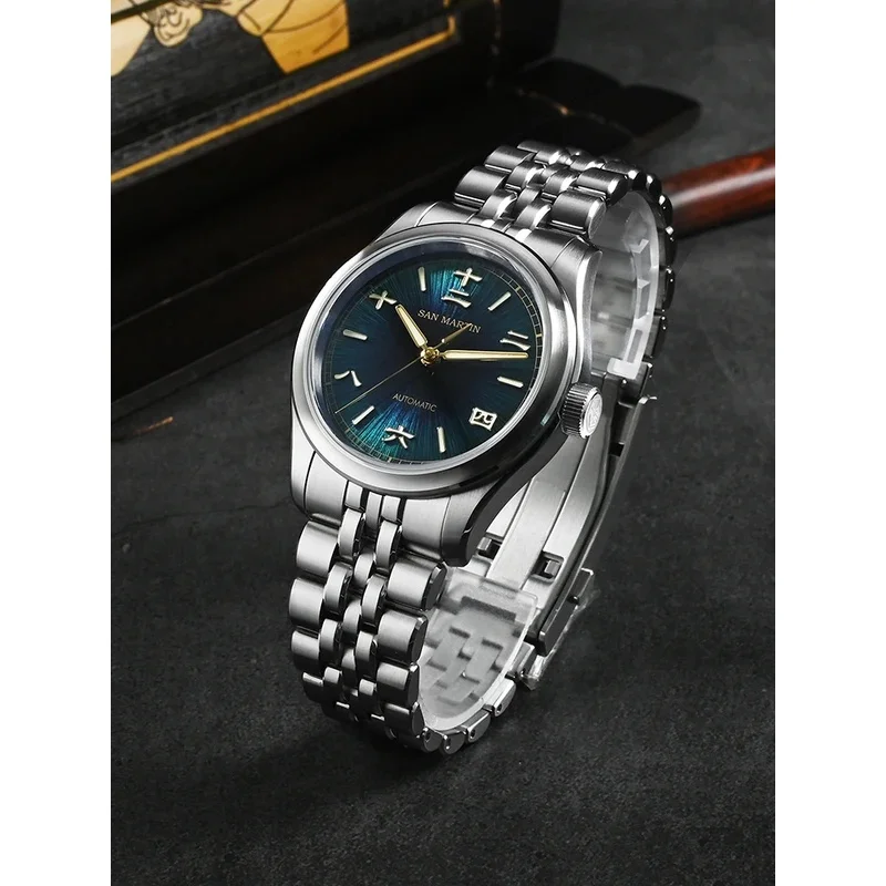 San Martin SN0144CG New 39mm Gada Watch Style Design Sunburst JianZhan Miyota 90S5 Men Dress Automatic Mechanical Watches