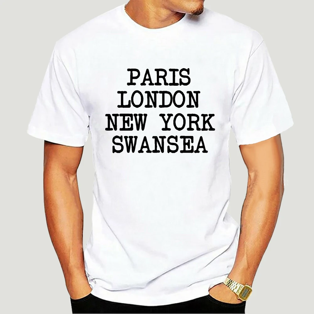 NEW YORK LONDON SWANSEA CITY FUNNY PARODY Mens Womens Cotton T-Shirt T shirt 1846K