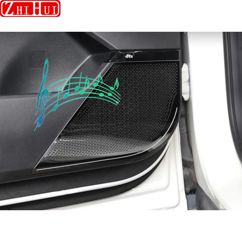 For GAC GS3 2024 GAC Emzoom 2025 Car Inner Door Bowl Frame Sticker Stainless Steel Sound System Spearker Cover Auto Accessories