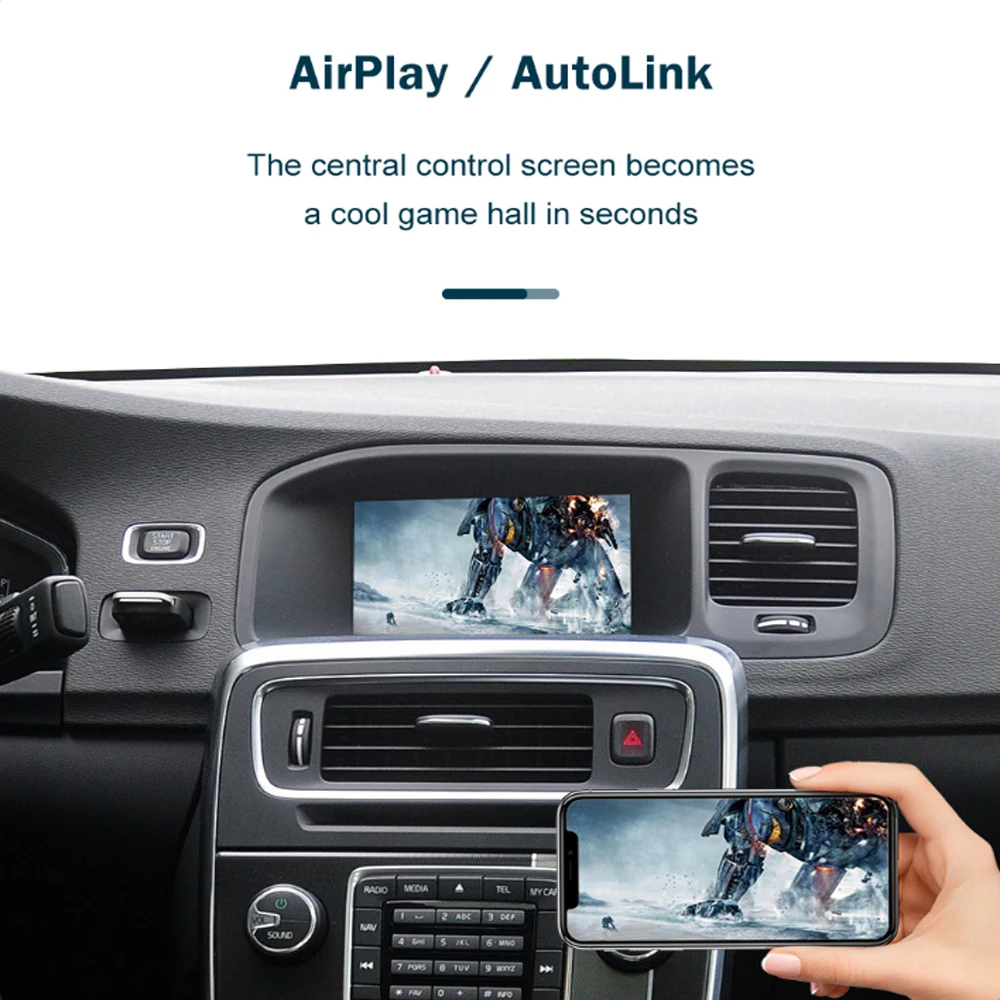 CarPlay Android Auto اللاسلكي لسيارة فولفو S80 2014 بشاشة 7 بوصة OEM ODM A/V