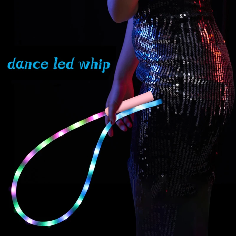 RGB LED Dance Whip Light, Recarregável Tipo C, Show EDM, Festa de Festival de Música, Homens e Mulheres Adultos, 10 Cores