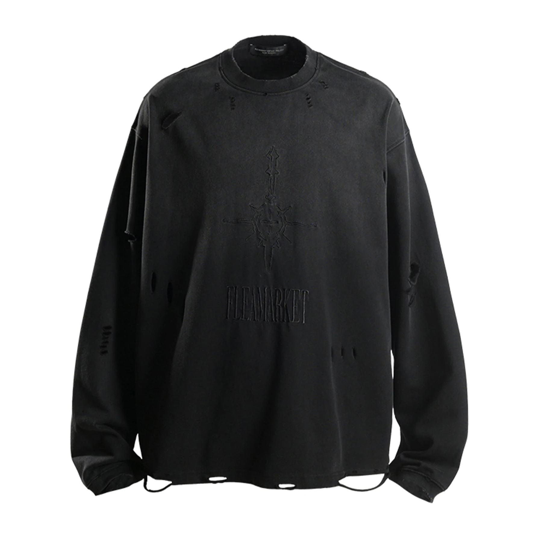 

NIGO Men's Black Distressed Oversized Fit Comfortable Perfect Autumn Winter Streetwear Casual Hangouts Daily Looks #NIGO9549Z