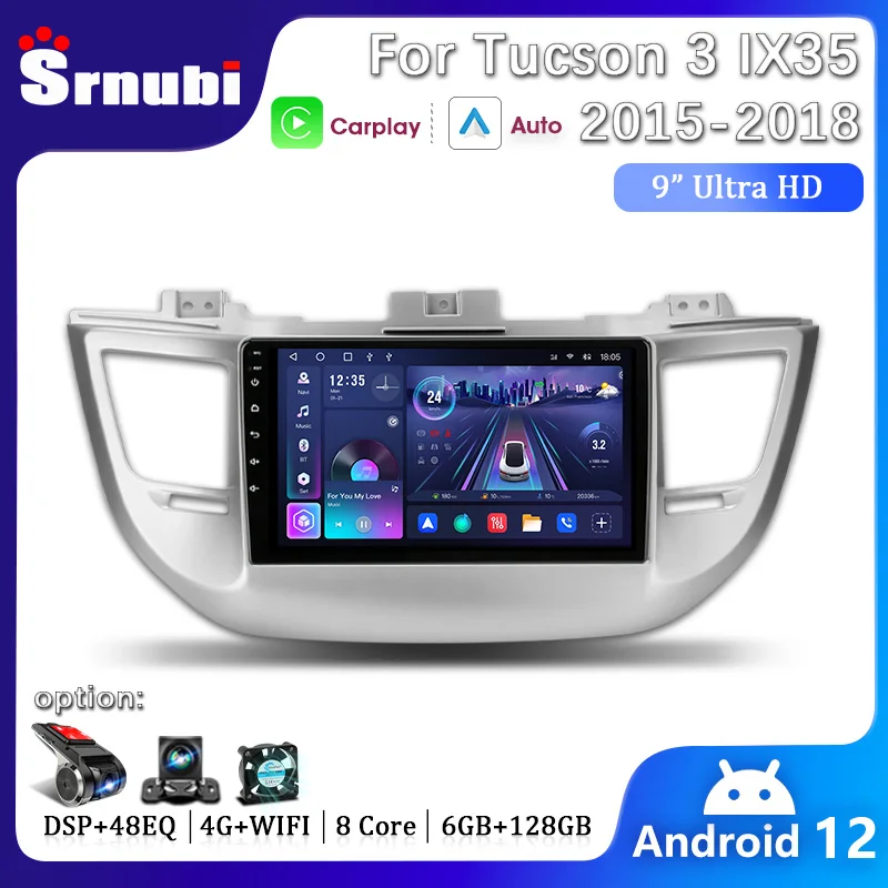 

2 Din Wireless Carplay Auto Android Car Radio for Hyundai Tucson 3 IX35 2015 2016 2017 2018 Multimedia GPS Stereo DVD Head Unit