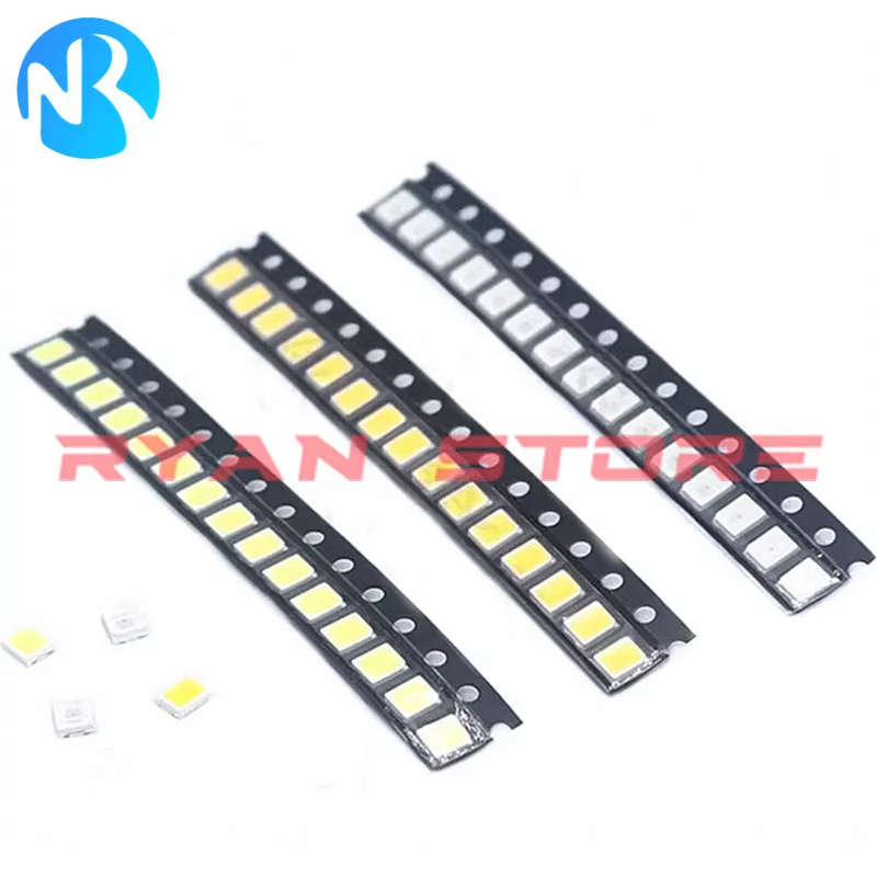 100Pcs SMD LED 2835 0.5W 3V Cold Warm White 6000-6500K LED Lamp Beads Size 2835 Light-Emitting Diode High Bright Quality