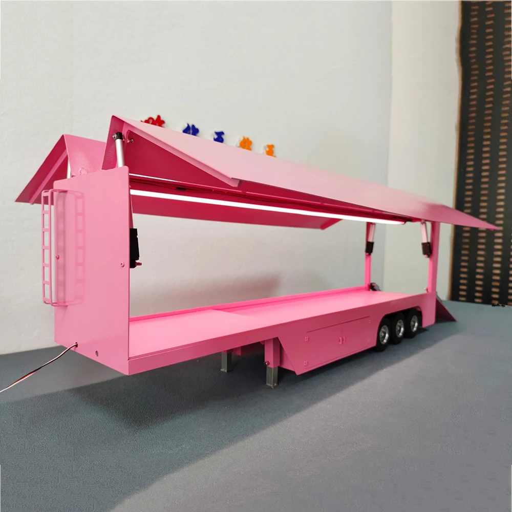 Custom 1/14 RC Lift Flank Box Trailer Metal Tractor Container Container Truck Model RC Trailer Adult Collection Toy