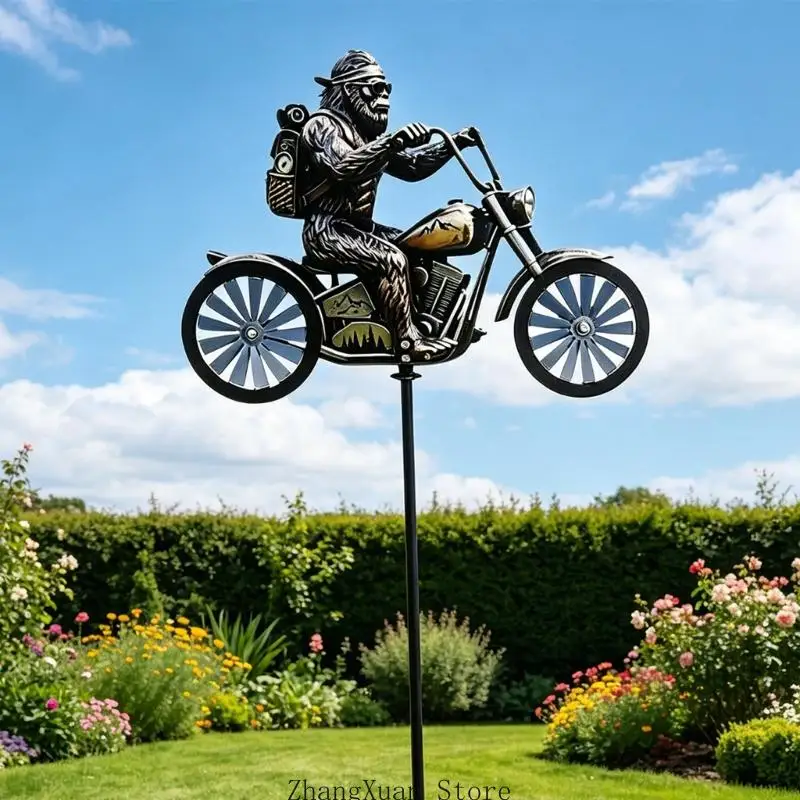 Einzigartiges Biker-Windspiel aus Metall, Gartendekoration für Terrassen, Rasen, Landschaft, 3 x – Detail 5