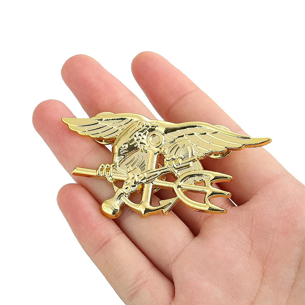 Seal Team Metal Eagle Trident Anchor Brooch Badge American Navy Army Cosplay Pin Accessories Bald Eagle