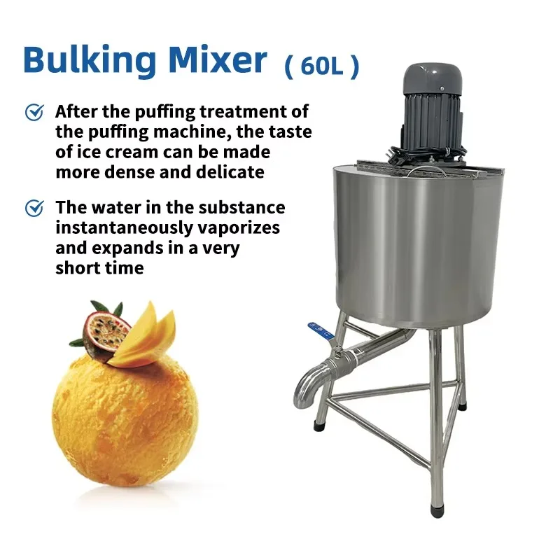 

Industrial Ice Cream Bulking Mixer High Speed Rotation Puffing Machine For Soft Ice Cream Base Preparation