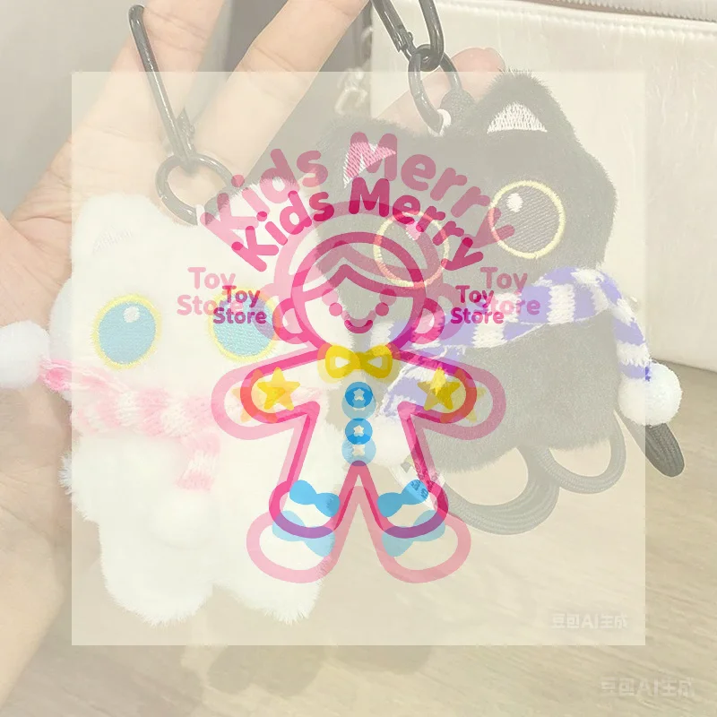 1 قطعة جديد لطيف عيون كبيرة القط الأسود الضغط ألعاب من نسيج مخملي دمية قلادة صغيرة Ins الأسود القط دمية المفاتيح لصبي فتاة هدايا عيد #1