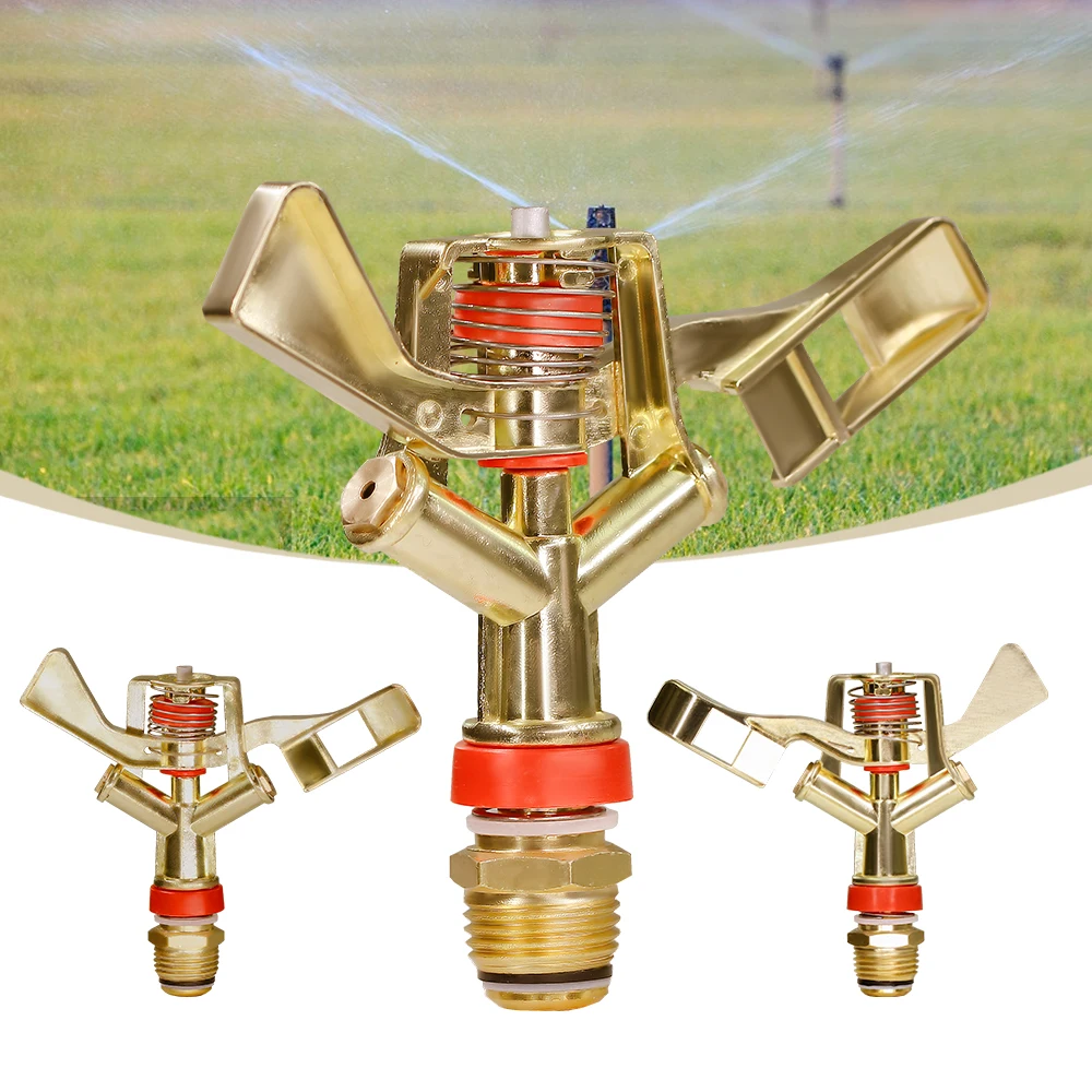 1/2 3/4'' Rotating Agricultural Irrigation Sprinkler Zinc Alloy 360° Rotate Rocker Arm Water Spray Nozzle Garden Lawn Irrigation