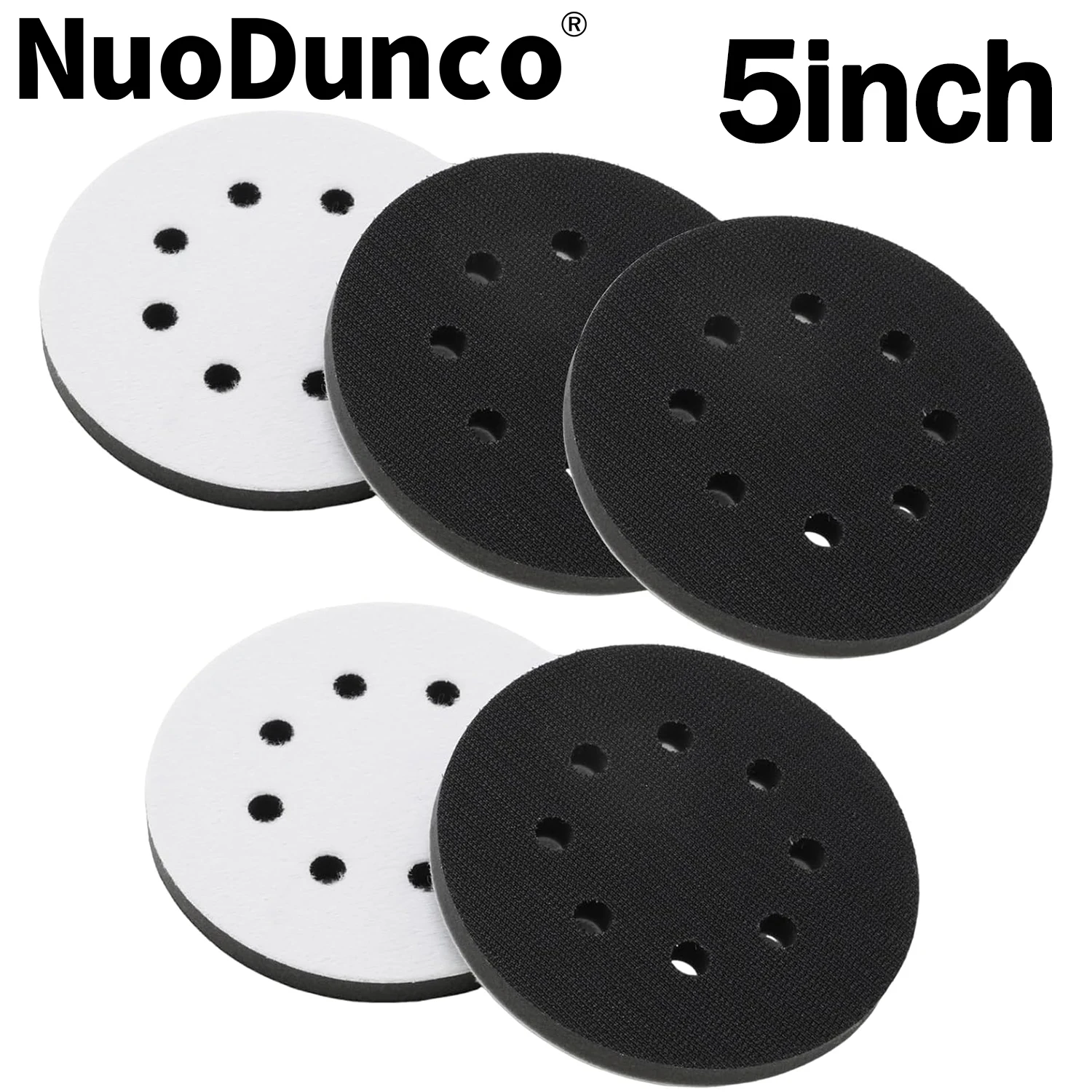 

1/3/5 шт. 5-дюймовые 8-отверстные мягкие губчатые прокладки с креплением на липучке для шлифовальных дисков, опорная пластина для орбитальной шлифмашины 5 дюймов