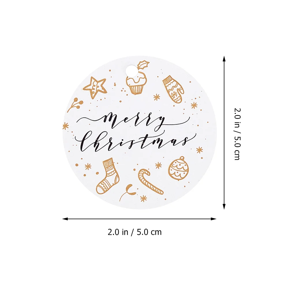 

400Pcs Christmas Gift Tags Durable Paper Hanging Hole Decorative Xmas Round Labels Gift Wrapping Party Favor Xmas Round Tags