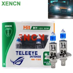 XENCN H1 Halogen Head Light 12V 55W P14.5s Teleeye Intense Series 5000K Xenon Look Up to +90% Brightr Genuine Auto Lamp Bulbs