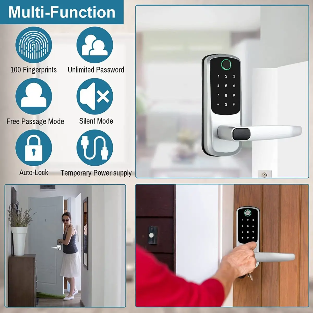 Wi-Fi smart fingerprint door lock product image 6