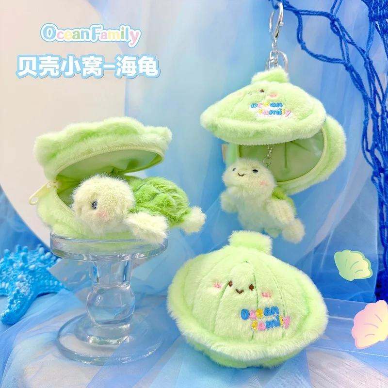 Zachte oceaandier pluche sleutelhanger simulatie Pp katoen pluizige walvis sleutelhanger collectie octopus kleine schildpad hanger kinderen